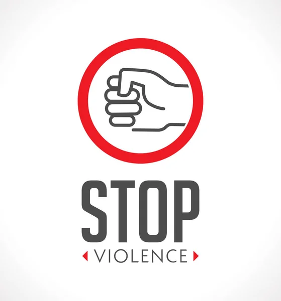 Logo - stop násilí proti ženám koncept - pěst jako symbol násilí — Stockový vektor