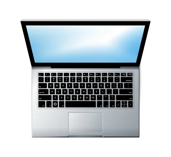 Conceito de laptop - vista superior — Vetor de Stock