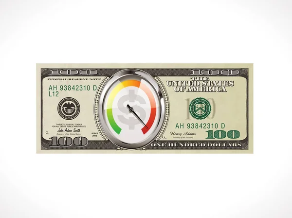 Cien dólares - moneda de los Estados Unidos - concepto de préstamo de dinero rápido — Vector de stock