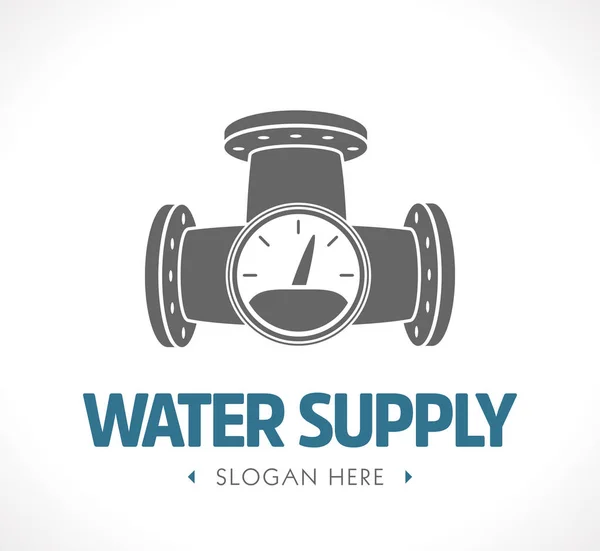 Water Supply Sewage System Concept Logo — Stock Vector