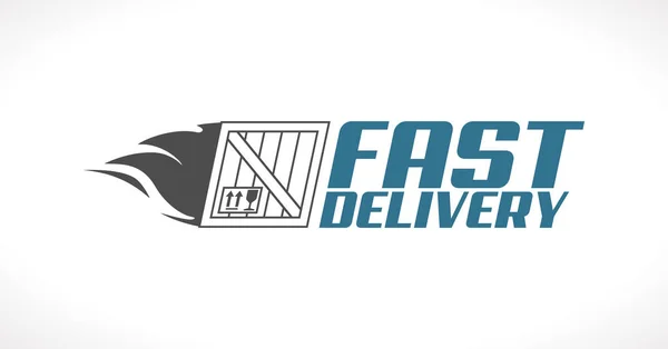 Fast Delivery Concept Fast Delivered Package Logo — Stock Vector