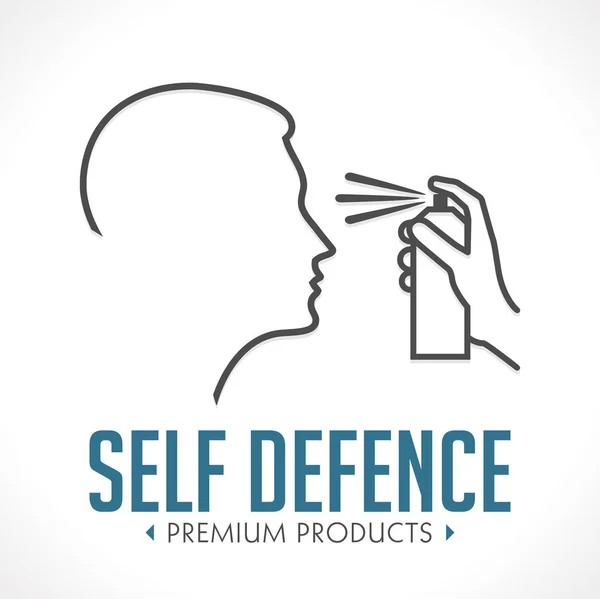 Spray Pimienta Logo Concepto Autodefensa — Vector de stock