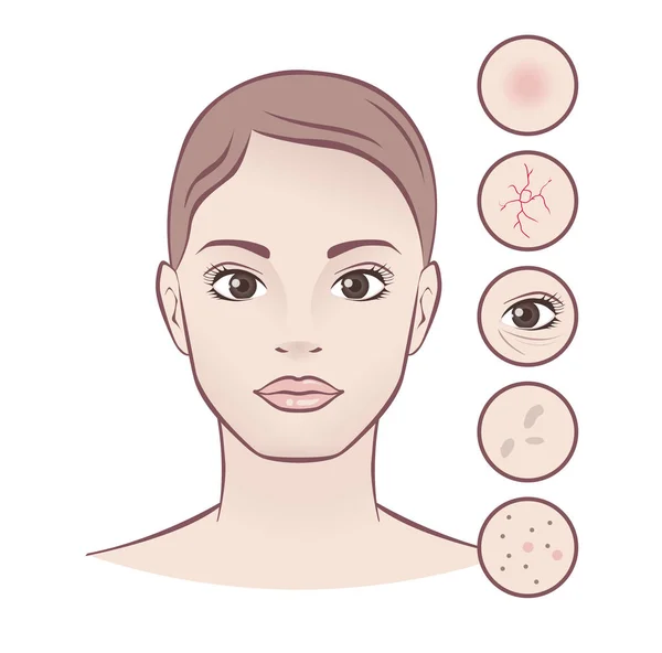 Hermosa Cara Mujer Concepto Spa Estilo Vida Saludable Piel Pura — Vector de stock