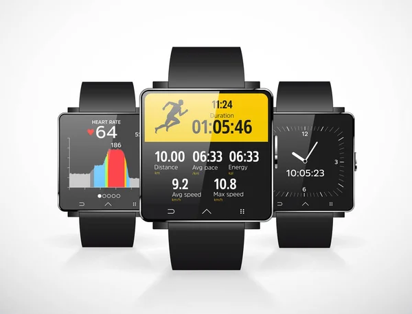 스포츠 Smartwatch 모바일 프로그램에 — 스톡 벡터