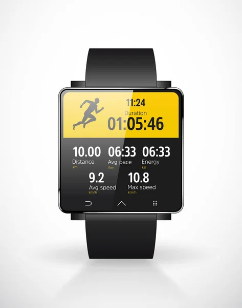 Sport Smartwatch Corridori Applicazione Mobile — Vettoriale Stock