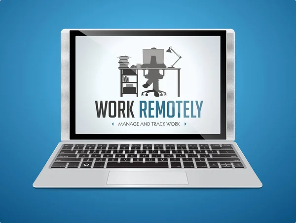 Werk Remotely Concept Thuisblijven Werken Jobs Voor Freelancers — Stockvector