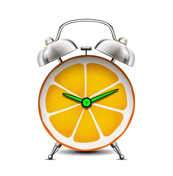 Hora Las Vitaminas Cítricos Como Reloj Vitamina Para Concepto Inmunidad — Vector de stock