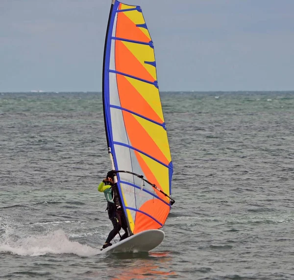 Windsurfer στα ανοικτά Βιρτζίνια κλειδί — Φωτογραφία Αρχείου