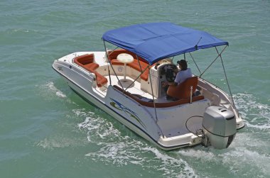 Luxury Outboard Motor Boat clipart