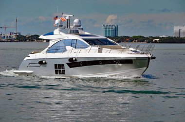 Motor yat florida içi kıyı suyolu Miami Beach kapalı seyir.