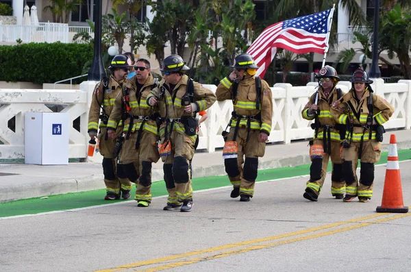 Members Miami Fire Department Participating 16Th Miami Marathon Full Fire — Stock Photo, Image