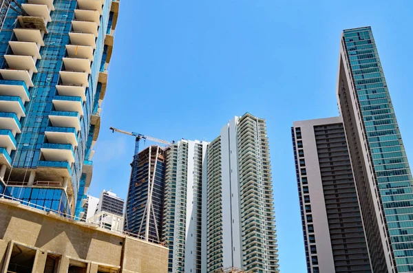 Building Towers Various Stages Construction Miami Florida — Stock Photo, Image