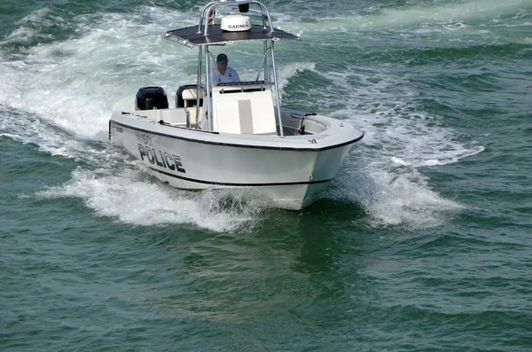 Miami Beach Florida Verenigde Staten Januari 2020 Een Politieboot Van — Stockfoto