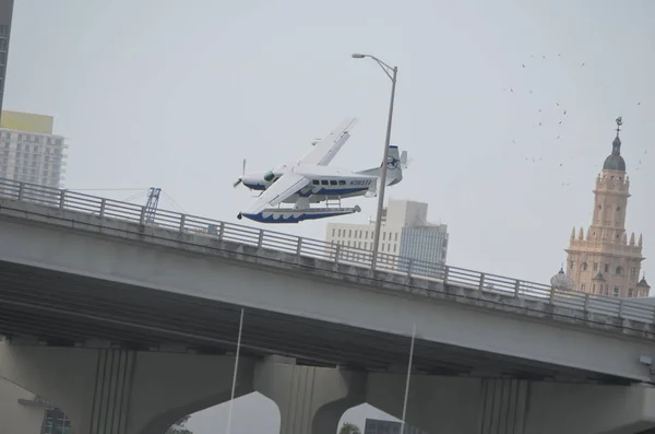 Miami Florida February 2020 Commercial Passenger Sea Plane Flying Its — Stock Photo, Image