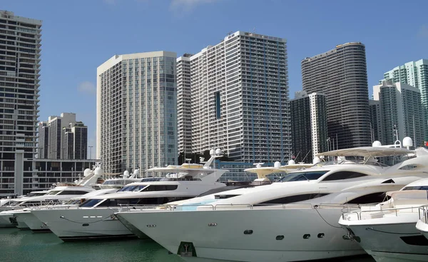 Luxury Hotel Condominium Towers Downtown Miami Western Shore Biscayne Bay — Stok fotoğraf