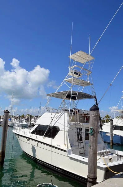 Charterové Sportovní Rybářské Lodě Vršky Tuňáků Zakotvené Key Biscayne Florida — Stock fotografie