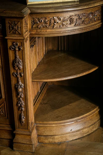 Crimea Vorontsov Palace Interior Side Shelf Wooden Wardrobe Fretwork Decoration — Stock Photo, Image