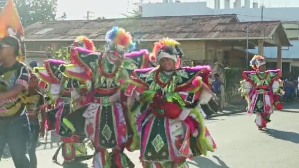 Concepcion Vega Dominicaanse Republiek Februari 2019 Kinderen Levendige Carnavalskostuums Wandelen — Stockvideo