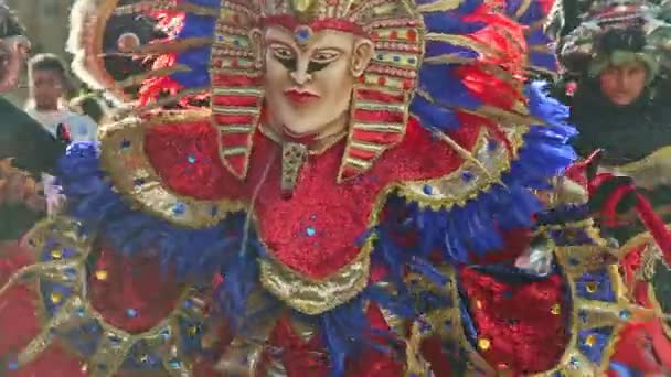 Concepcion Vega Dominikana Lutego 2019 Taniec Bliska Stroju Karnawałowym Egipskiego — Wideo stockowe