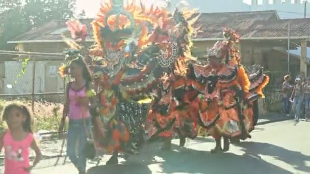 Concepcion Vega Dominicaanse Republiek Februari 2019 Dominicaanse Burgers Felle Carnavalskostuums — Stockvideo