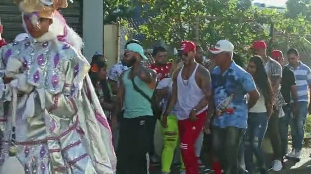 Concepcion Vega Dominikana Lutego 2019 Panorama Człowieka Lśniącym Karnawałowym Tańcu — Wideo stockowe