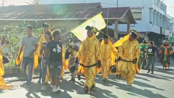 Concepcion Vega República Dominicana Febrero 2019 Hombre Traje Carnaval Demonio — Vídeo de stock