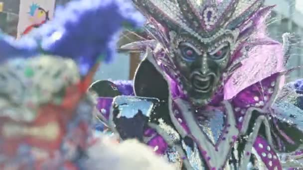 Concepcion Vega Dominik Cumhuriyeti Şubat 2019 Değişik Karnaval Kostümlü Yakın — Stok video