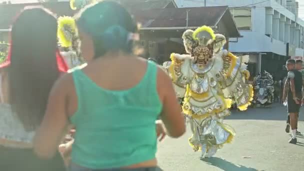 Concepcion Vega Dominikana Lutego 2019 Dominikanie Lśniących Kostiumach Karnawałowych Tańczą — Wideo stockowe