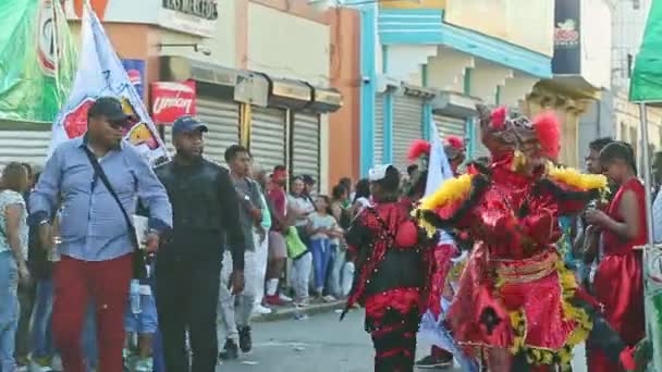 Concepcion Vega République Dominicaine Février 2019 Personne Costume Carnaval Rouge — Video