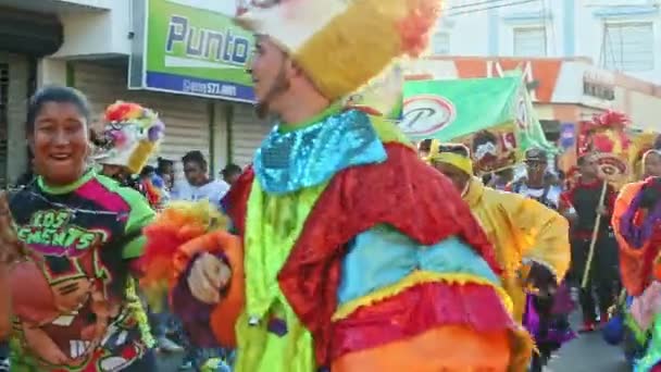 Concepcion Vega República Dominicana Fevereiro 2019 Pessoas Trajes Brilhantes Originais — Vídeo de Stock