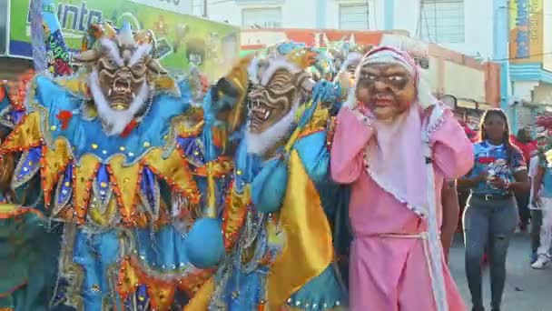 Concepcion Vega République Dominicaine Février 2019 Les Citoyens Dominicains Costumes — Video