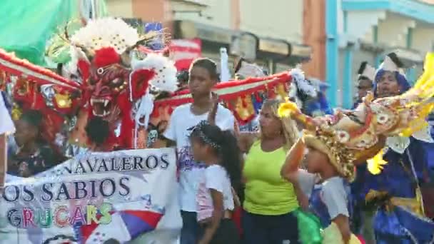 Concepcion Vega Dominik Cumhuriyeti Şubat 2019 Değişik Iblis Karnaval Kostümlü — Stok video