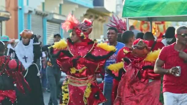 Concepcion Vega Repubblica Dominicana Febbraio 2019 Cittadini Dominicani Costumi Sgargianti — Video Stock