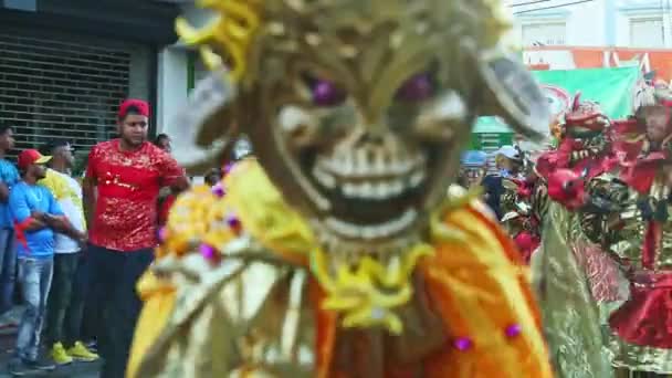 Concepcion Vega Repubblica Dominicana Febbraio 2019 Ingrandisci Uomo Costume Demone — Video Stock