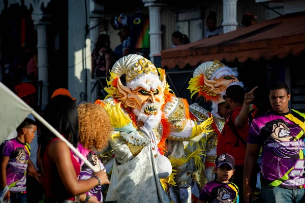 Concepcion Vega République Dominicaine Février 2020 Groupe Personnes Costumes Démon — Photo