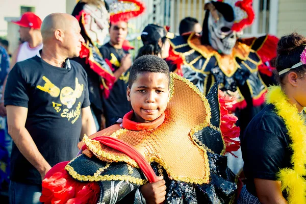 Concepcion Vega Repubblica Dominicana Febbraio 2020 Ragazzo Nativo Costume Varicolore — Foto Stock