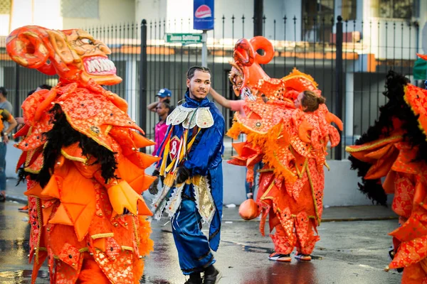 Concepcion Vega República Dominicana Fevereiro 2019 Pessoas Trajes Máscaras Variados — Fotografia de Stock