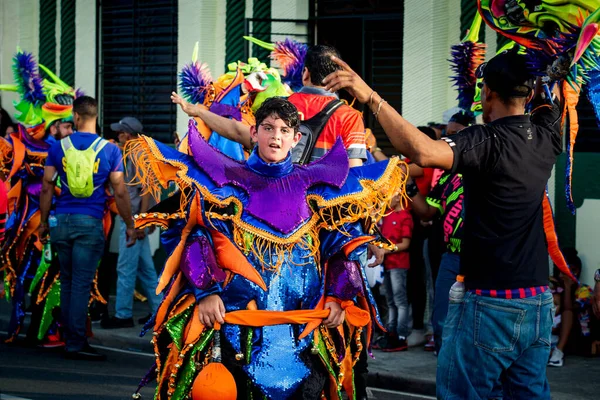 Concepcion Vega Dominican Republic February 2020 Young Boy Colorful Masquerade — 스톡 사진