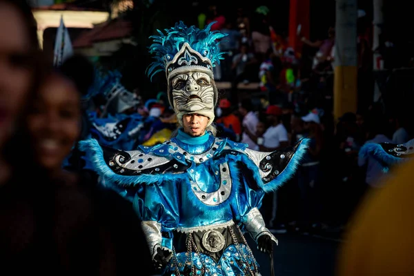 Concepcion Vega República Dominicana Fevereiro 2020 Homem Nativo Mascarado Passa — Fotografia de Stock