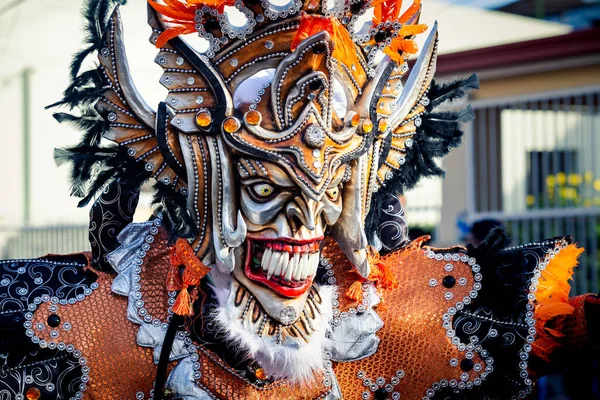 Concepcion Vega Dominican Republic February 2020 Closeup Man Motley Masquerade — стокове фото