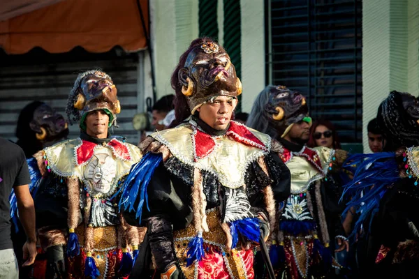 Concepcion Vega Repubblica Dominicana Febbraio 2020 Gruppo Persone Costumi Insoliti — Foto Stock