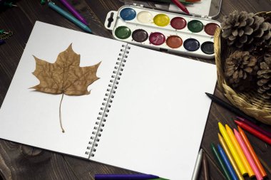 Okul için sonbahar, okul başlangıcı. Arka plan, set