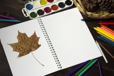 Okul için sonbahar, okul başlangıcı. Arka plan, set