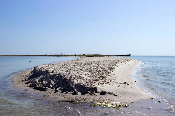 Sandy Kinburn Spit Oekraïne Prachtige Zomer Landschap Estuarium Zwarte Zee — Stockfoto