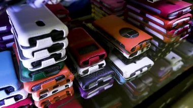 deri telefon parlak çok renkli kapakları kapakları