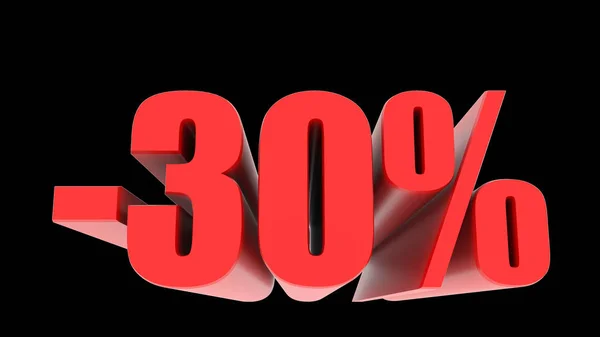 -30 percent off discount promotion sale. 3D Render. 3D-Illustration percent discount collection for your unique selling poster, banner ads. Christmas, Xmas sale and more