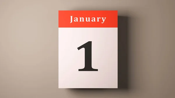 1. ledna Nový rok záběr zobrazující rok kalendář — Stock fotografie