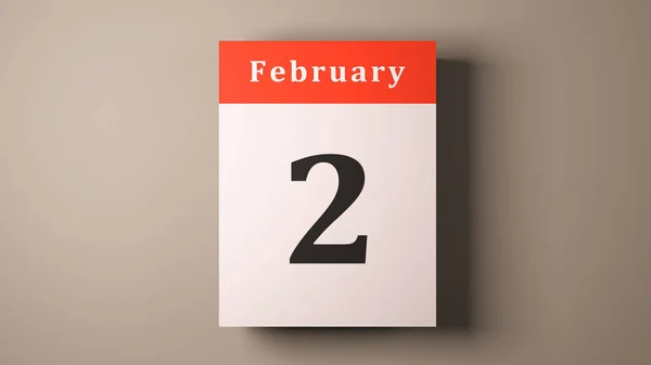 2. února Groundhog Day na stránkách kalendáře roku USA — Stock fotografie