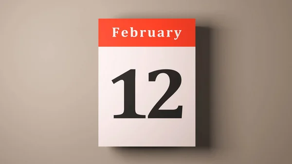 12. února Abraham Lincolns Narozeniny roku kalendářní stránky — Stock fotografie