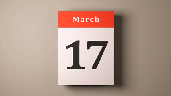 17 de marzo Día de San Patricio año calendario páginas — Foto de Stock